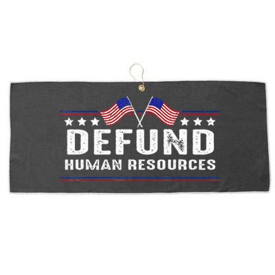 Defund Human Resources American Flag Large Microfiber Waffle Golf Towel