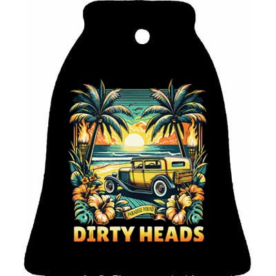 Dirty Heads Retro Beach Ceramic Bell Ornament