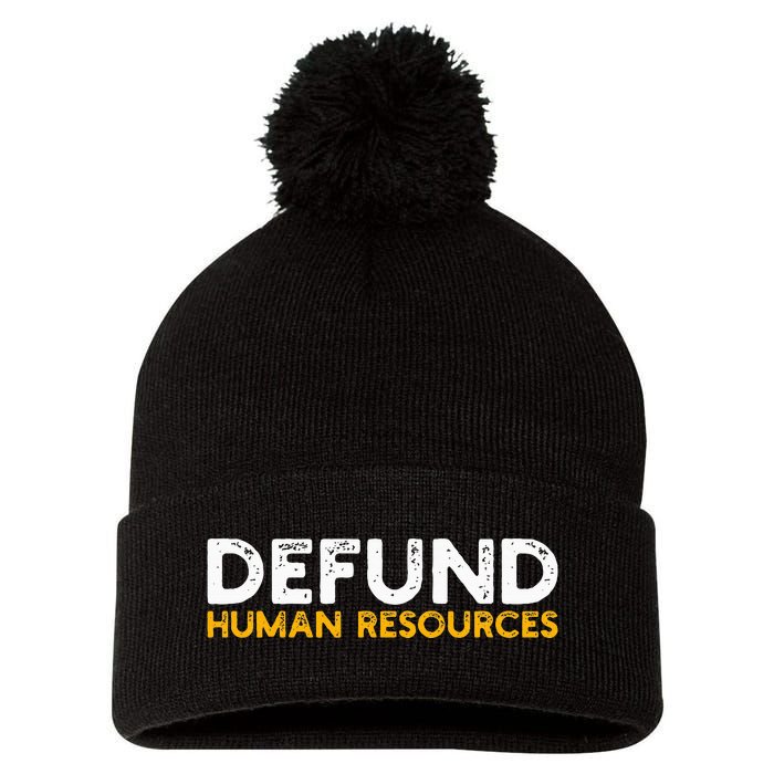 Defund Human Resources Pom Pom 12in Knit Beanie