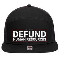 Defund Human Resources 7 Panel Mesh Trucker Snapback Hat