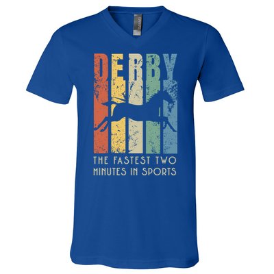 Derby Horse Racing In Kentucky Funny Gift Horse Race Party Gift V-Neck T-Shirt