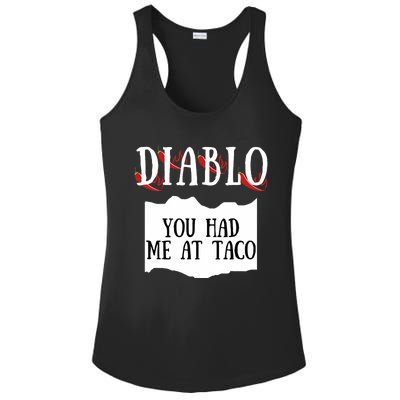 Diablo Hot Sauce Packet Group Costume Ladies PosiCharge Competitor Racerback Tank