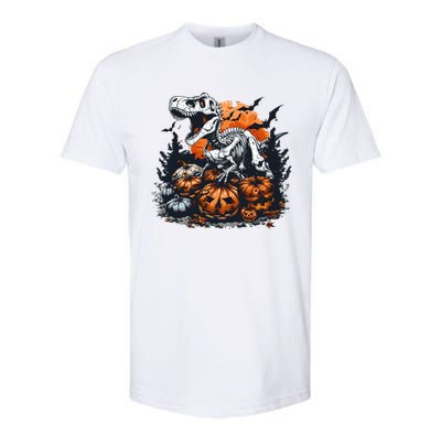 Dinosaur Halloween Skeleton Trex Meaningful Gift Softstyle CVC T-Shirt