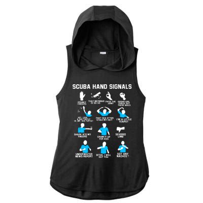 Diver Hand Sign Funny Scuba Hand Signals Ladies PosiCharge Tri-Blend Wicking Draft Hoodie Tank