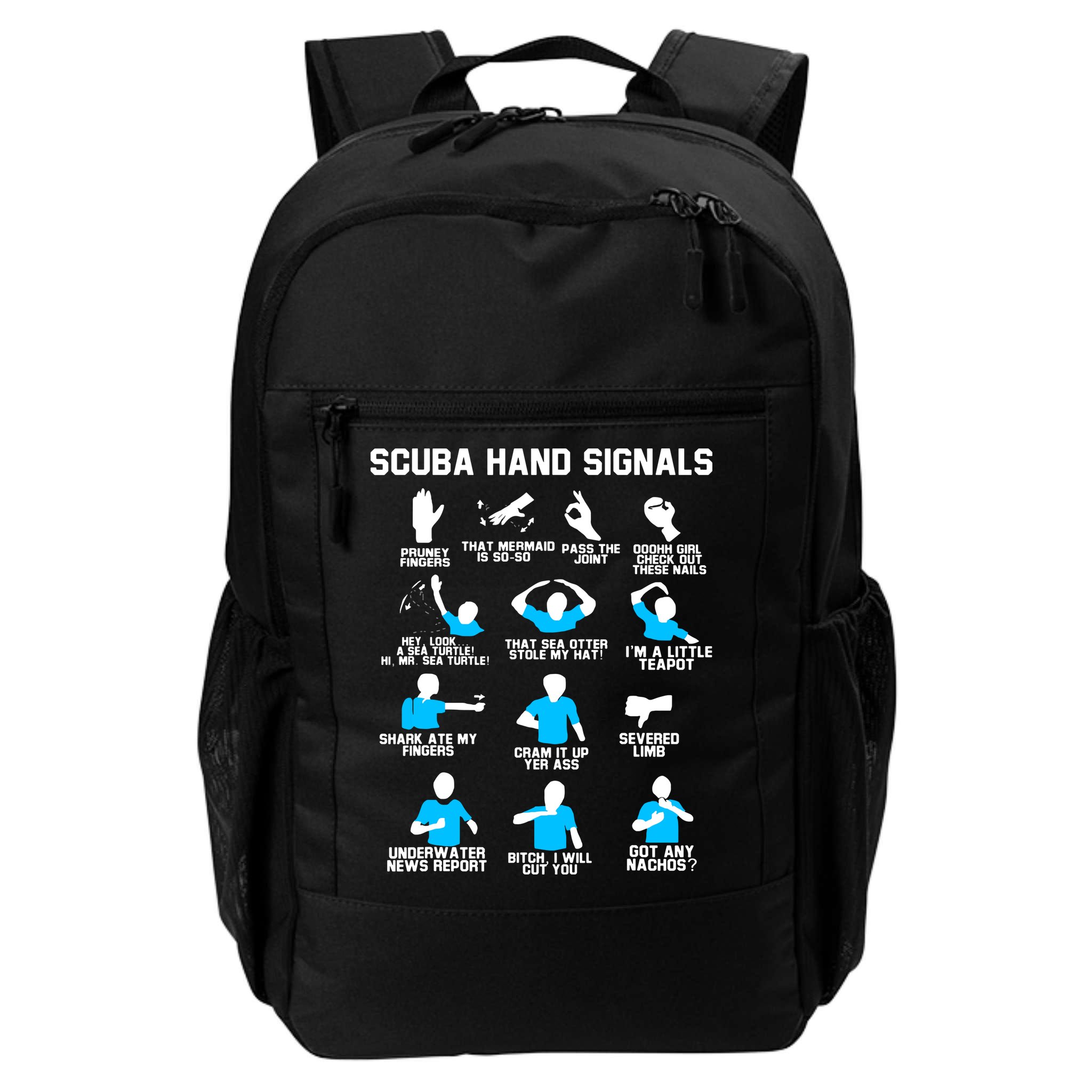 Diver Hand Sign Funny Scuba Hand Signals Backpack