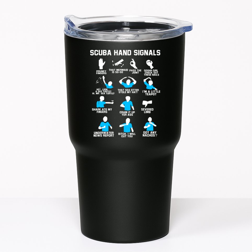 Diver Hand Sign Funny Scuba Hand Signals Tumbler