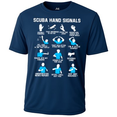 Diver Hand Sign Funny Scuba Hand Signals Performance Shirt