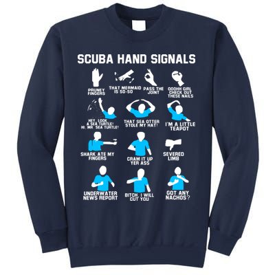 Diver Hand Sign Funny Scuba Hand Signals Sweatshirt
