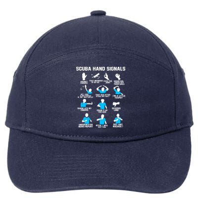 Diver Hand Sign Funny Scuba Hand Signals 7-Panel Snapback Hat