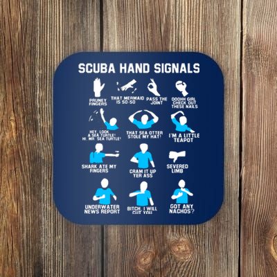 Diver Hand Sign Funny Scuba Hand Signals Coaster