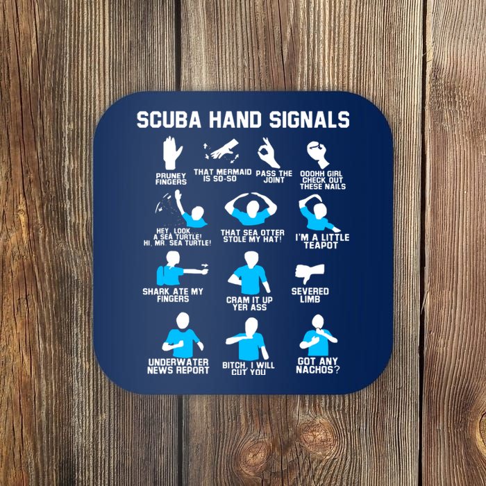 Diver Hand Sign Funny Scuba Hand Signals Coaster