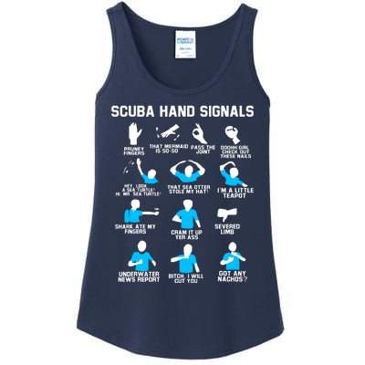 Diver Hand Sign Funny Scuba Hand Signals Ladies Essential Tank