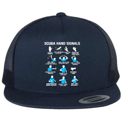 Diver Hand Sign Funny Scuba Hand Signals Flatbill Hat