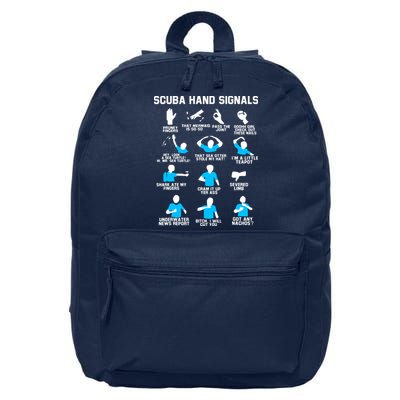 Diver Hand Sign Funny Scuba Hand Signals 16 in Basic Backpack