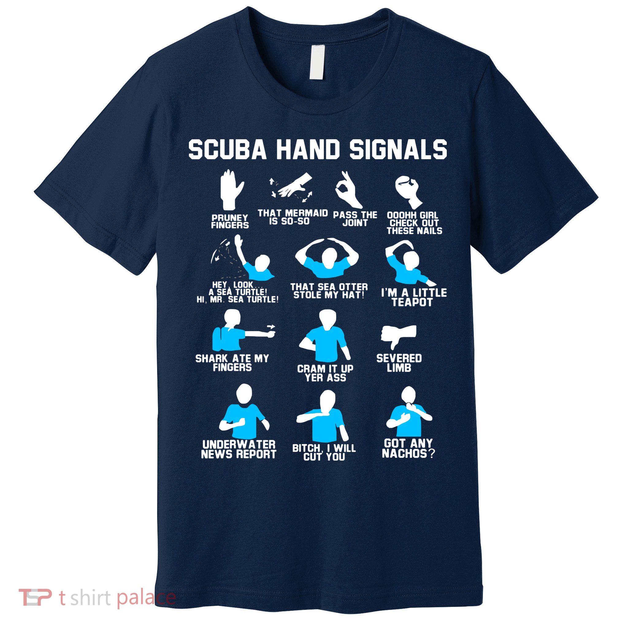 Diver Hand Sign Funny Scuba Hand Signals Premium T-Shirt