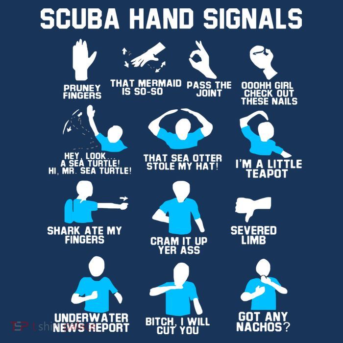 Diver Hand Sign Funny Scuba Hand Signals Premium T-Shirt