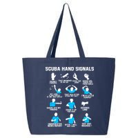 Diver Hand Sign Funny Scuba Hand Signals 25L Jumbo Tote