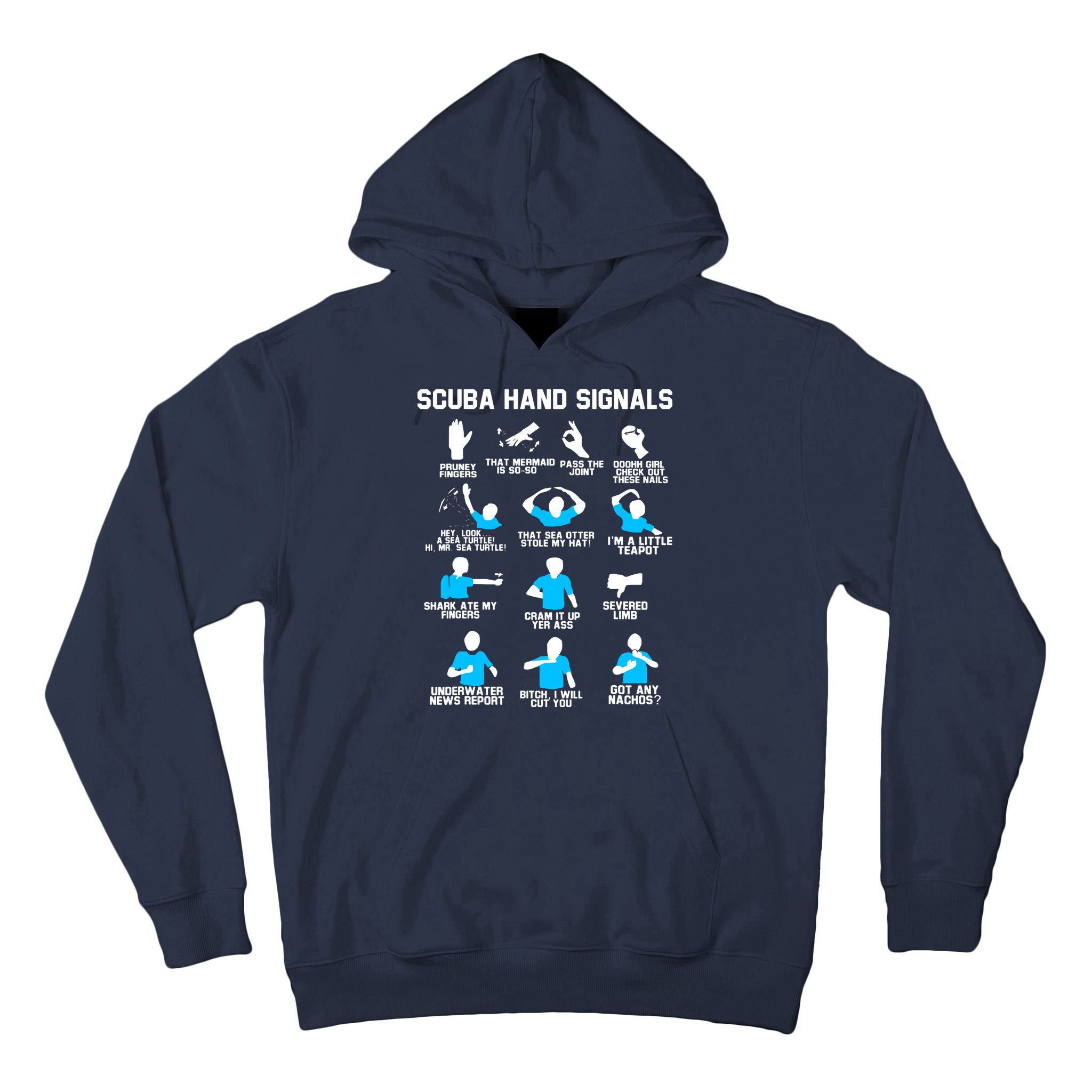 Diver Hand Sign Funny Scuba Hand Signals Tall Hoodie
