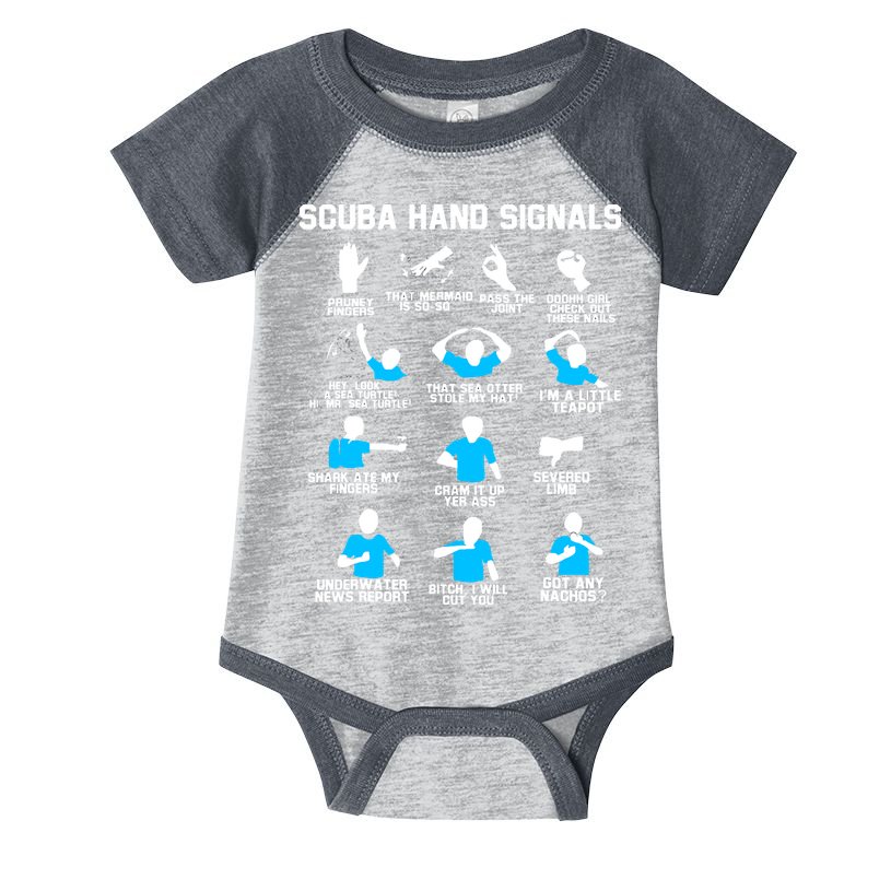 Diver Hand Sign Funny Scuba Hand Signals Infant Baby Jersey Bodysuit