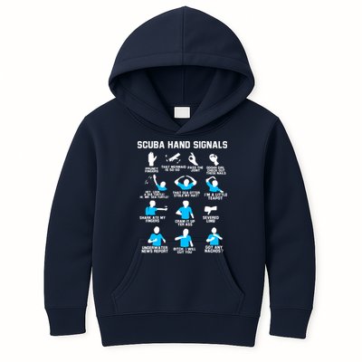 Diver Hand Sign Funny Scuba Hand Signals Kids Hoodie
