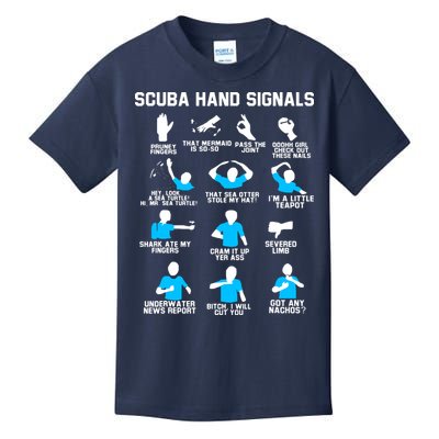 Diver Hand Sign Funny Scuba Hand Signals Kids T-Shirt
