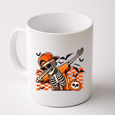 Dabbing Halloween Skeleton Funny Pumpkin Matching Bruh Gift Coffee Mug