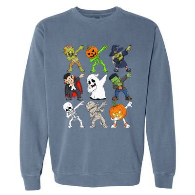 Dabbing Halloween Skeleton Zombie Scary Pumpkin Vampire Garment-Dyed Sweatshirt