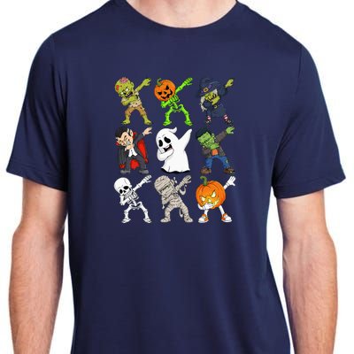 Dabbing Halloween Skeleton Zombie Scary Pumpkin Vampire Adult ChromaSoft Performance T-Shirt