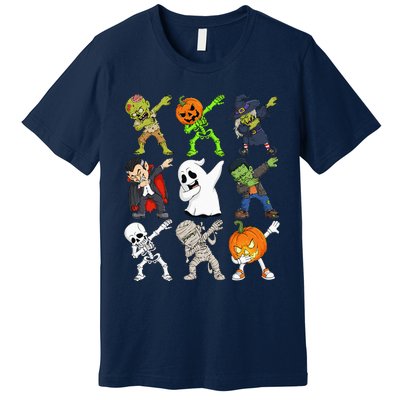 Dabbing Halloween Skeleton Zombie Scary Pumpkin Vampire Premium T-Shirt