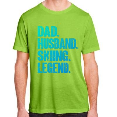 Dad Husband Skiing Legend Snow Sport Funny Dad Ski Skiing Cool Gift Adult ChromaSoft Performance T-Shirt