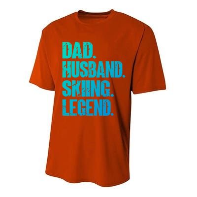 Dad Husband Skiing Legend Snow Sport Funny Dad Ski Skiing Cool Gift Performance Sprint T-Shirt