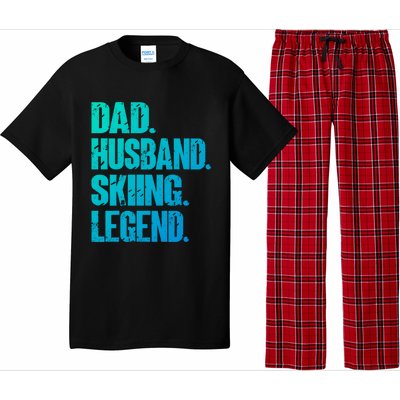 Dad Husband Skiing Legend Snow Sport Funny Dad Ski Skiing Cool Gift Pajama Set