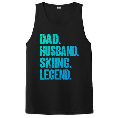 Dad Husband Skiing Legend Snow Sport Funny Dad Ski Skiing Cool Gift PosiCharge Competitor Tank