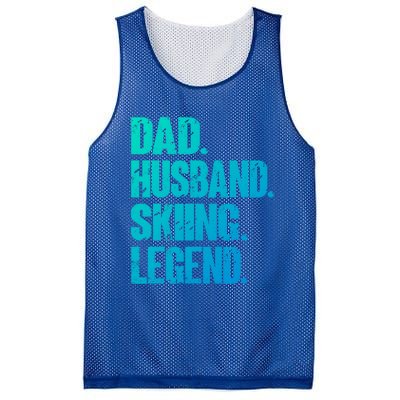 Dad Husband Skiing Legend Snow Sport Funny Dad Ski Skiing Cool Gift Mesh Reversible Basketball Jersey Tank