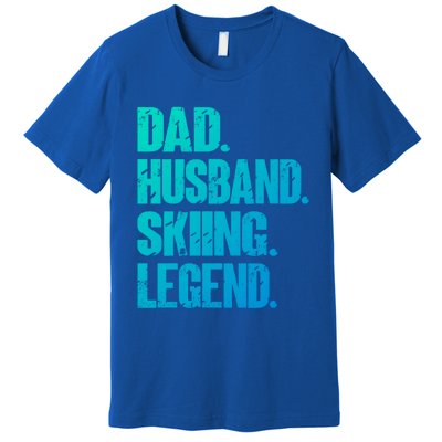 Dad Husband Skiing Legend Snow Sport Funny Dad Ski Skiing Cool Gift Premium T-Shirt