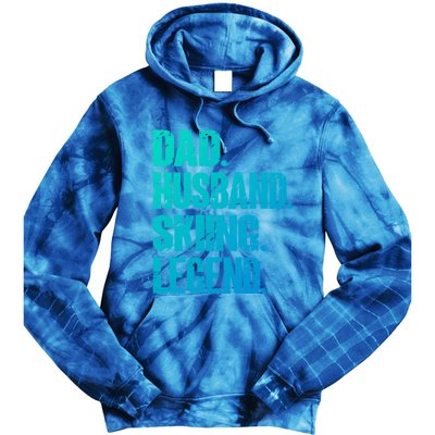 Dad Husband Skiing Legend Snow Sport Funny Dad Ski Skiing Cool Gift Tie Dye Hoodie