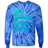 Dad Husband Skiing Legend Snow Sport Funny Dad Ski Skiing Cool Gift Tie-Dye Long Sleeve Shirt