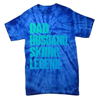 Dad Husband Skiing Legend Snow Sport Funny Dad Ski Skiing Cool Gift Tie-Dye T-Shirt