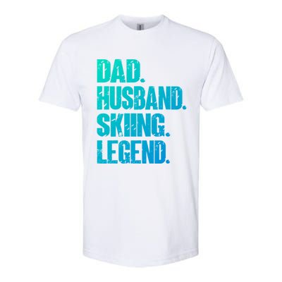 Dad Husband Skiing Legend Snow Sport Funny Dad Ski Skiing Cool Gift Softstyle CVC T-Shirt