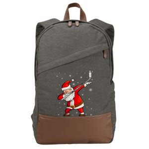 Dabbing Hockey Santa Claus Gift Cotton Canvas Backpack