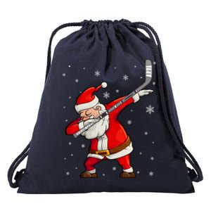 Dabbing Hockey Santa Claus Gift Drawstring Bag