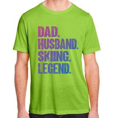 Dad Husband Skiing Legend Snow Sport Funny Dad Ski Skiing Cool Gift Adult ChromaSoft Performance T-Shirt