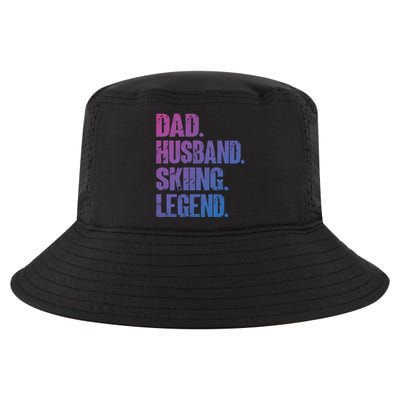 Dad Husband Skiing Legend Snow Sport Funny Dad Ski Skiing Cool Gift Cool Comfort Performance Bucket Hat