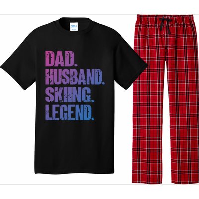 Dad Husband Skiing Legend Snow Sport Funny Dad Ski Skiing Cool Gift Pajama Set