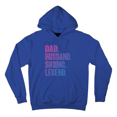 Dad Husband Skiing Legend Snow Sport Funny Dad Ski Skiing Cool Gift Hoodie