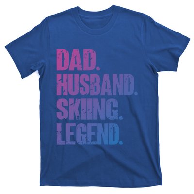 Dad Husband Skiing Legend Snow Sport Funny Dad Ski Skiing Cool Gift T-Shirt