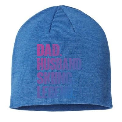 Dad Husband Skiing Legend Snow Sport Funny Dad Ski Skiing Cool Gift Sustainable Beanie