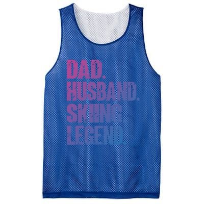 Dad Husband Skiing Legend Snow Sport Funny Dad Ski Skiing Cool Gift Mesh Reversible Basketball Jersey Tank