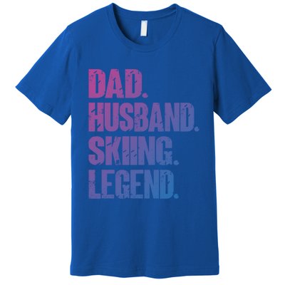 Dad Husband Skiing Legend Snow Sport Funny Dad Ski Skiing Cool Gift Premium T-Shirt