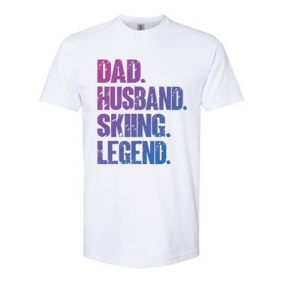 Dad Husband Skiing Legend Snow Sport Funny Dad Ski Skiing Cool Gift Softstyle CVC T-Shirt